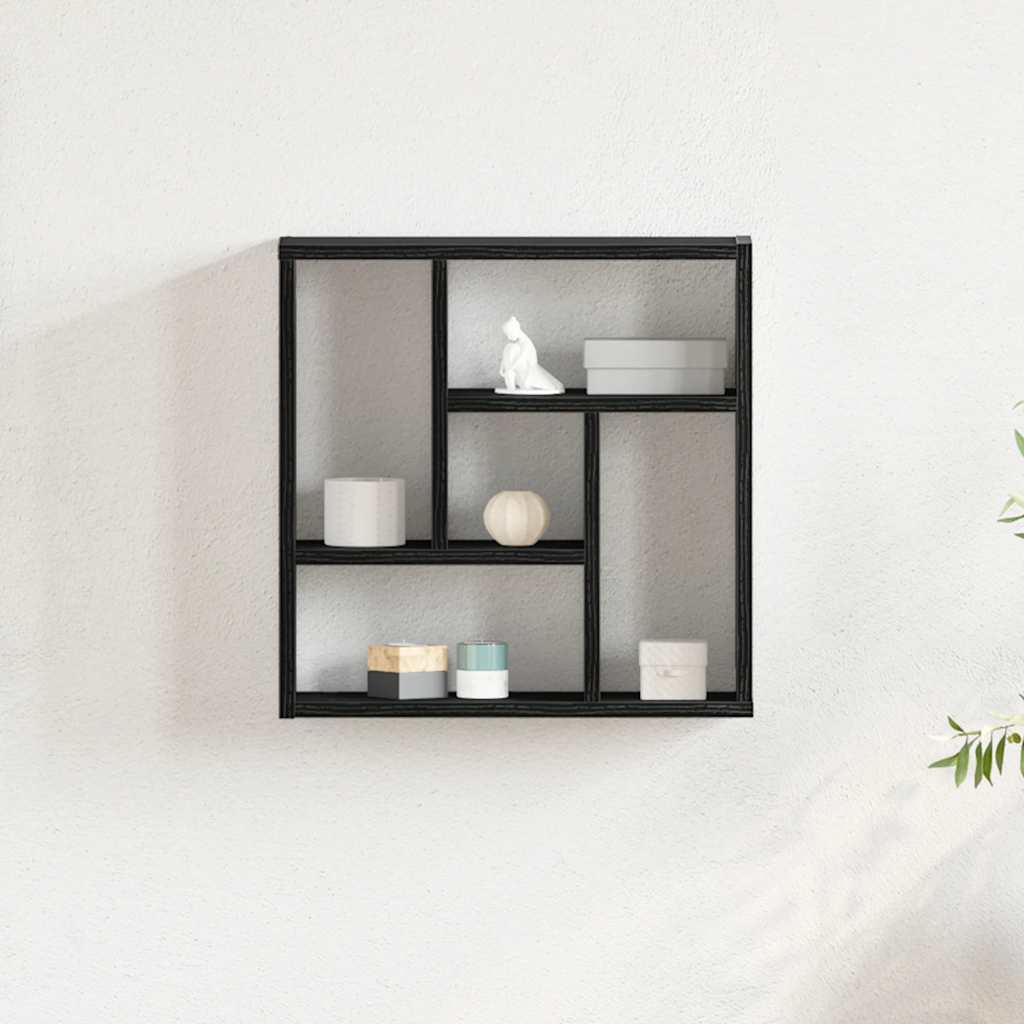 vidaXL Wandregal Schwarz Eichen-Optik 45x16x45 cm Holzwerkstoff