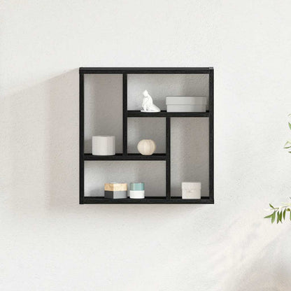 vidaXL Wandregal Schwarz Eichen-Optik 45x16x45 cm Holzwerkstoff
