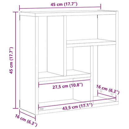 vidaXL Wandregal Schwarz Eichen-Optik 45x16x45 cm Holzwerkstoff