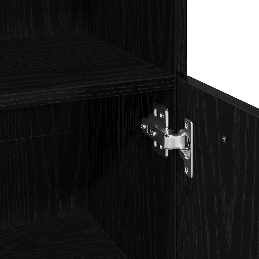 vidaXL Badezimmerschrank mit Tür Schwarz Eichen-Optik 30 x 30 x 95 cm