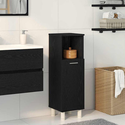 vidaXL Badezimmerschrank mit Tür Schwarz Eichen-Optik 30 x 30 x 95 cm