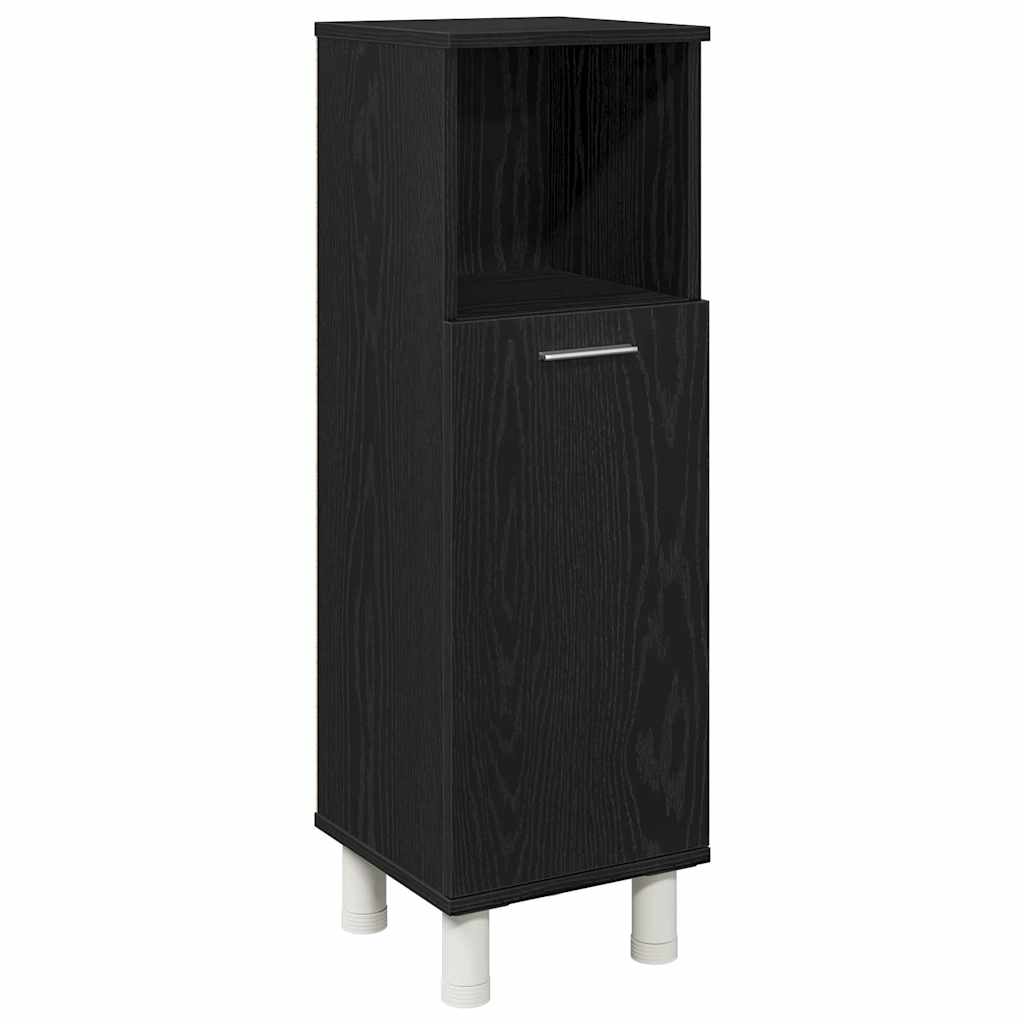 vidaXL Badezimmerschrank mit Tür Schwarz Eichen-Optik 30 x 30 x 95 cm
