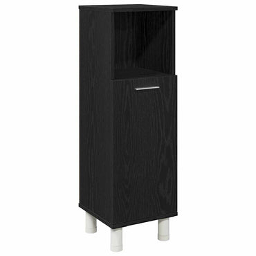 vidaXL Badezimmerschrank mit Tür Schwarz Eichen-Optik 30 x 30 x 95 cm