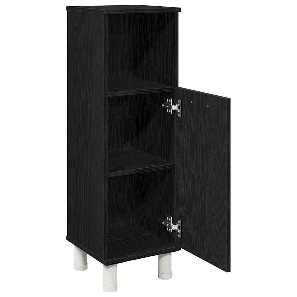 vidaXL Badezimmerschrank mit Tür Schwarz Eichen-Optik 30 x 30 x 95 cm