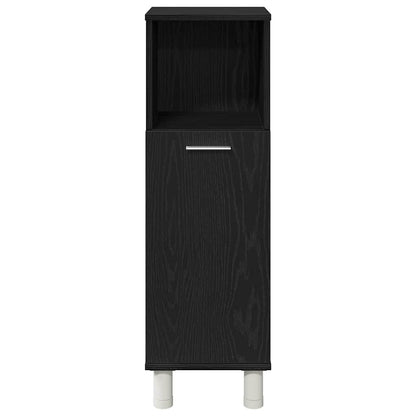 vidaXL Badezimmerschrank mit Tür Schwarz Eichen-Optik 30 x 30 x 95 cm