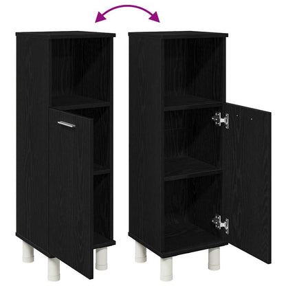 vidaXL Badezimmerschrank mit Tür Schwarz Eichen-Optik 30 x 30 x 95 cm