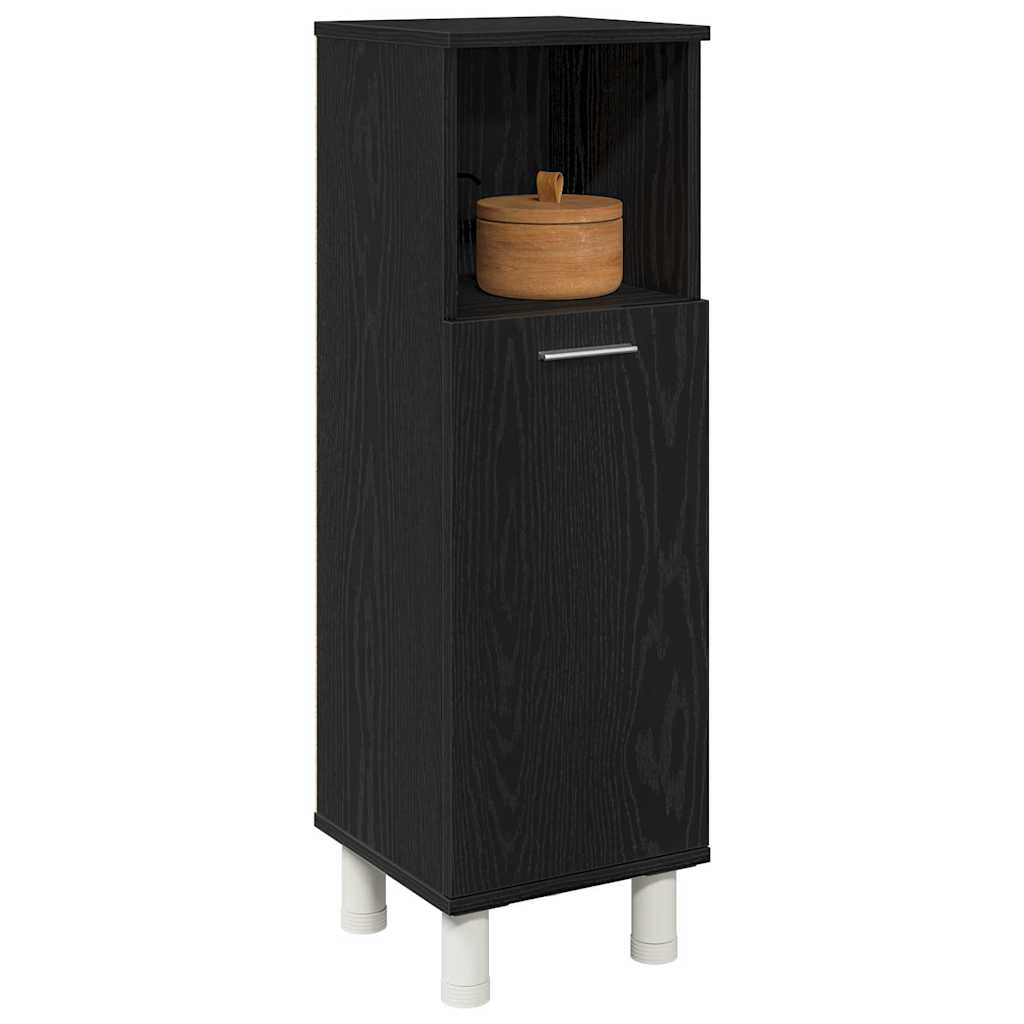 vidaXL Badezimmerschrank mit Tür Schwarz Eichen-Optik 30 x 30 x 95 cm
