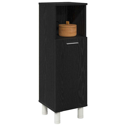 vidaXL Badezimmerschrank mit Tür Schwarz Eichen-Optik 30 x 30 x 95 cm