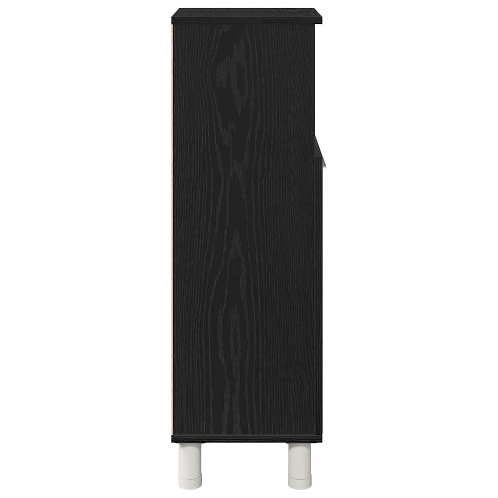 vidaXL Badezimmerschrank mit Tür Schwarz Eichen-Optik 30 x 30 x 95 cm