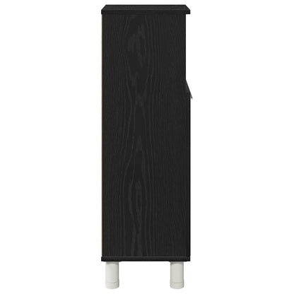 vidaXL Badezimmerschrank mit Tür Schwarz Eichen-Optik 30 x 30 x 95 cm