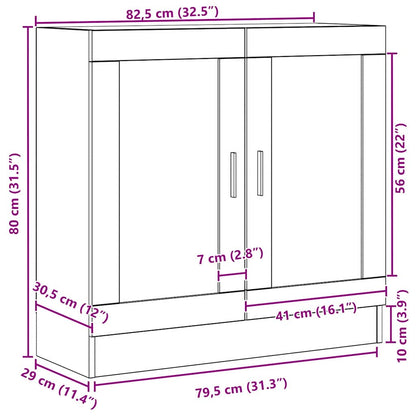 vidaXL Bücherregal Schwarz Eichen-Optik 82,5 x 30,5 x 80 cm