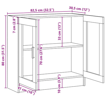 vidaXL Bücherregal Schwarz Eichen-Optik 82,5 x 30,5 x 80 cm