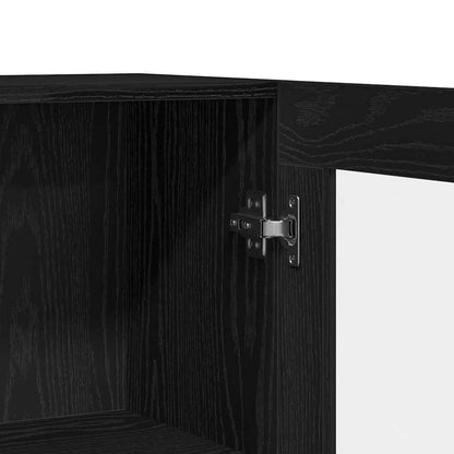Sideboard Schwarz Eichen-Optik 120 x 30,5 x 70 cm Holzwerkstoff