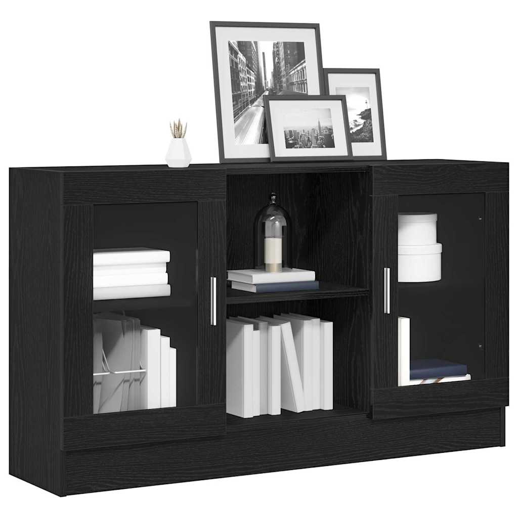 Sideboard Schwarz Eichen-Optik 120 x 30,5 x 70 cm Holzwerkstoff