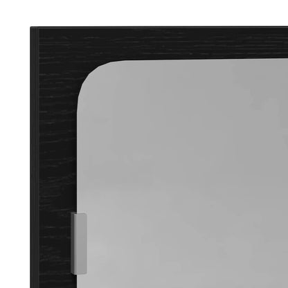 vidaXL Badspiegel Schwarz Eichen-Optik 40x10,5x37 cm Holzwerkstoff