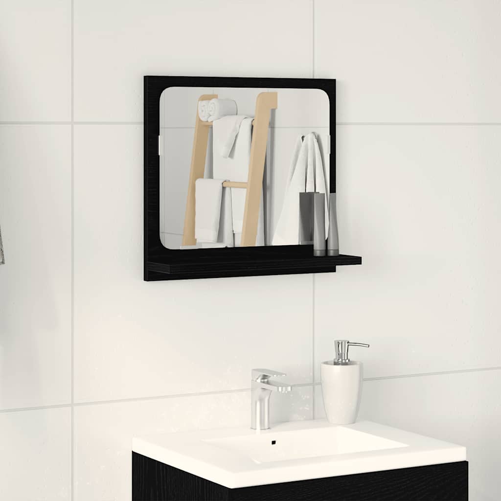 vidaXL Badspiegel Schwarz Eichen-Optik 40x10,5x37 cm Holzwerkstoff