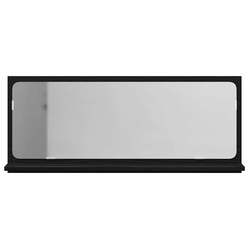 vidaXL Spiegelablage mit Regal Schwarz Eichen-Optik 90 x 10,5 x 37 cm