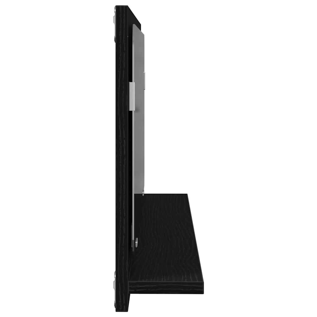 vidaXL Spiegelablage mit Regal Schwarz Eichen-Optik 90 x 10,5 x 37 cm