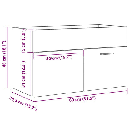 vidaXL Waschbeckenunterschrank Schwarz Eichen-Optik 38,5 x 100 x 46 cm