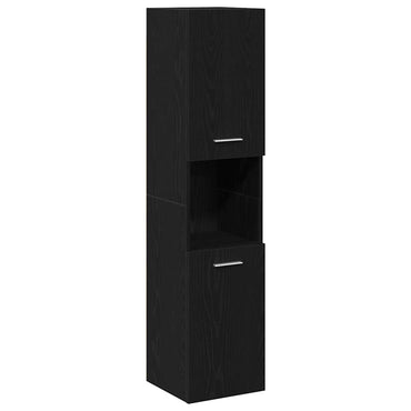 vidaXL Badezimmerschrank mit Tür Schwarz Eichen-Optik 30 x 30 x 130 cm