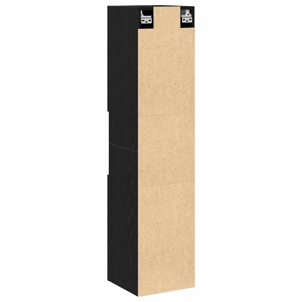 vidaXL Badezimmerschrank mit Tür Schwarz Eichen-Optik 30 x 30 x 130 cm
