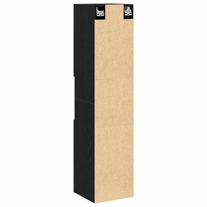 vidaXL Badezimmerschrank mit Tür Schwarz Eichen-Optik 30 x 30 x 130 cm