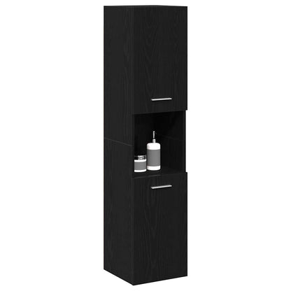 vidaXL Badezimmerschrank mit Tür Schwarz Eichen-Optik 30 x 30 x 130 cm