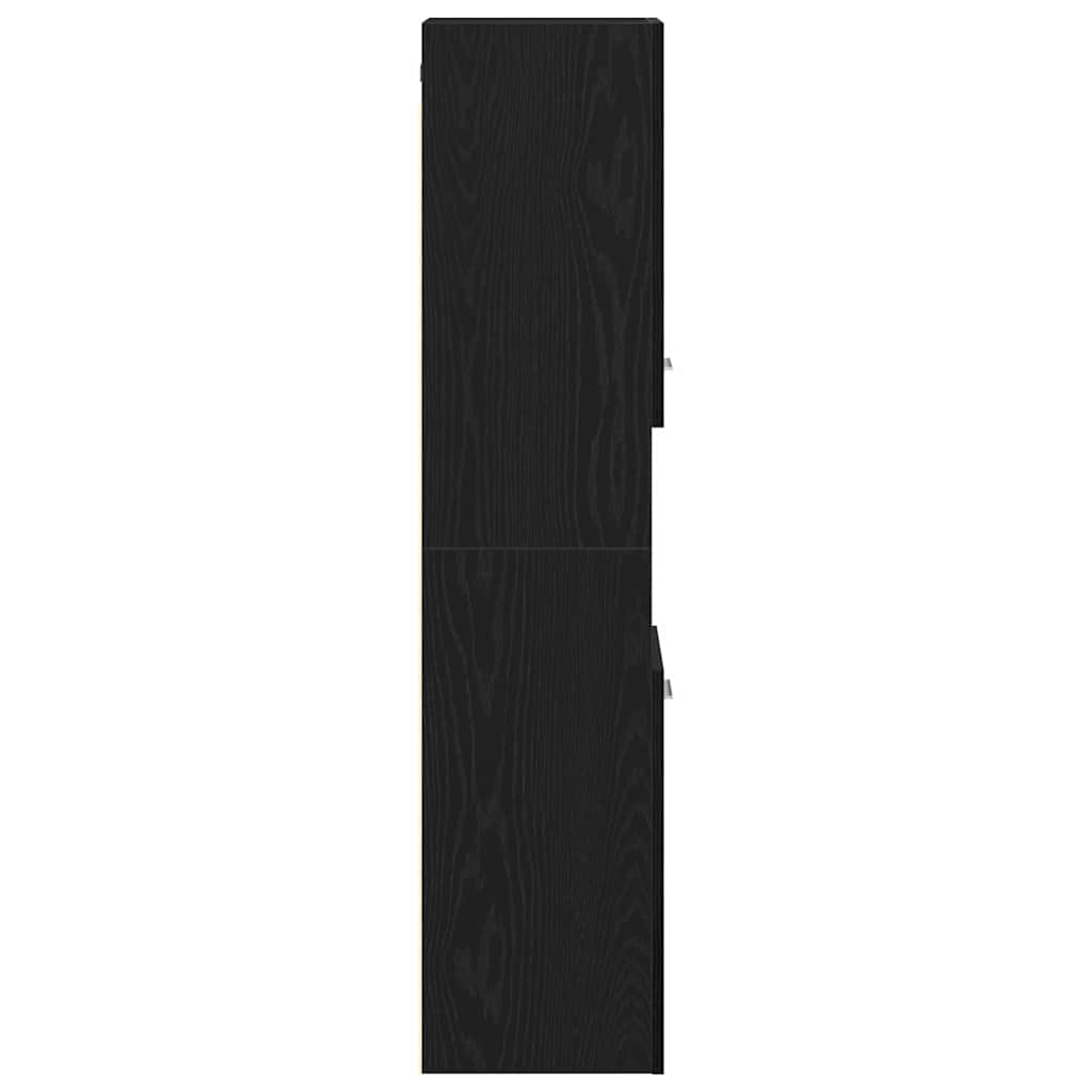 vidaXL Badezimmerschrank mit Tür Schwarz Eichen-Optik 30 x 30 x 130 cm