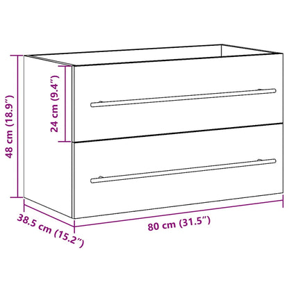 vidaXL Meuble sous-vasque chêne noir 80x38,5x48 cm bois d'ingénierie