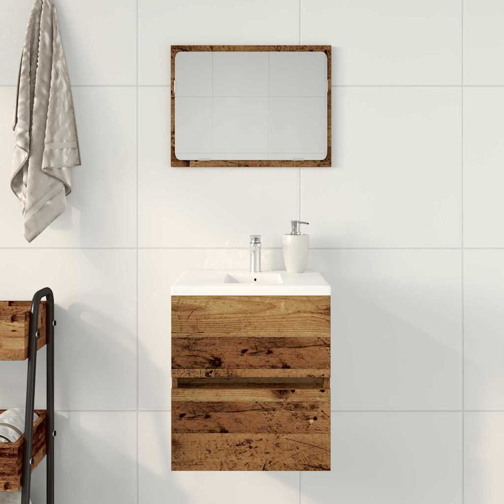 vidaXL Badezimmer-Waschbeckenschrank Altholz-Optik 41x38,5x45 cm Holzwerkstoff