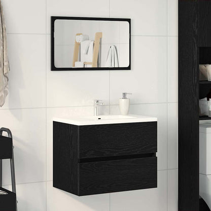 vidaXL Spülbeckenschrank Schwarz Eiche 60x38,5x45 cm Holzwerkstoff