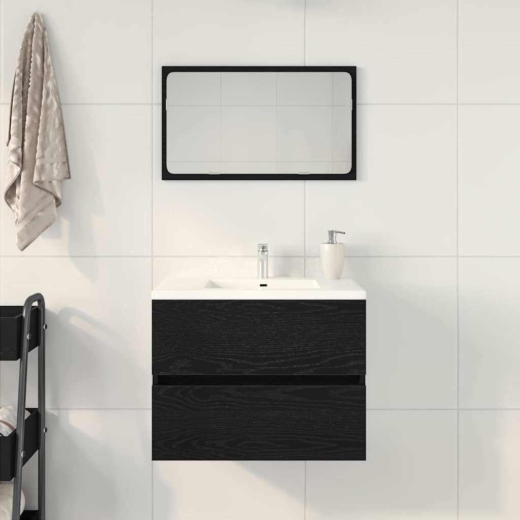 vidaXL Spülbeckenschrank Schwarz Eiche 60x38,5x45 cm Holzwerkstoff