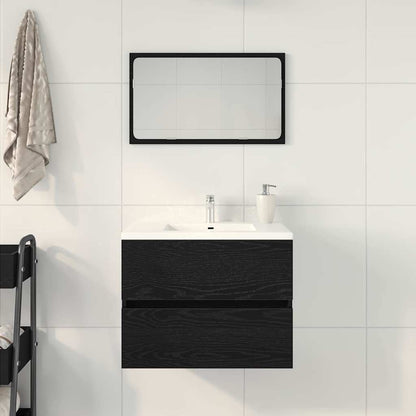 vidaXL Spülbeckenschrank Schwarz Eiche 60x38,5x45 cm Holzwerkstoff