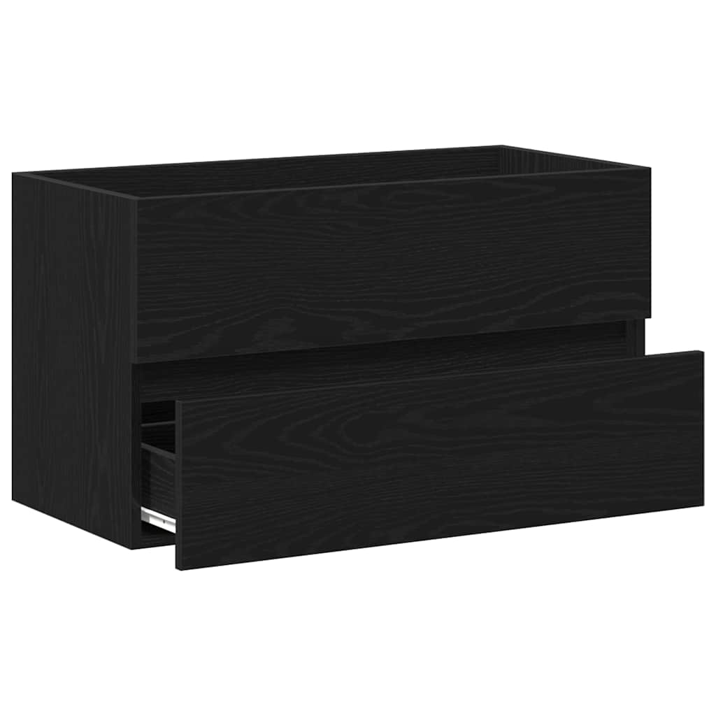 vidaXL Meuble sous-évier Noir chêne 80x38,5x45 cm Bois d'ingénierie