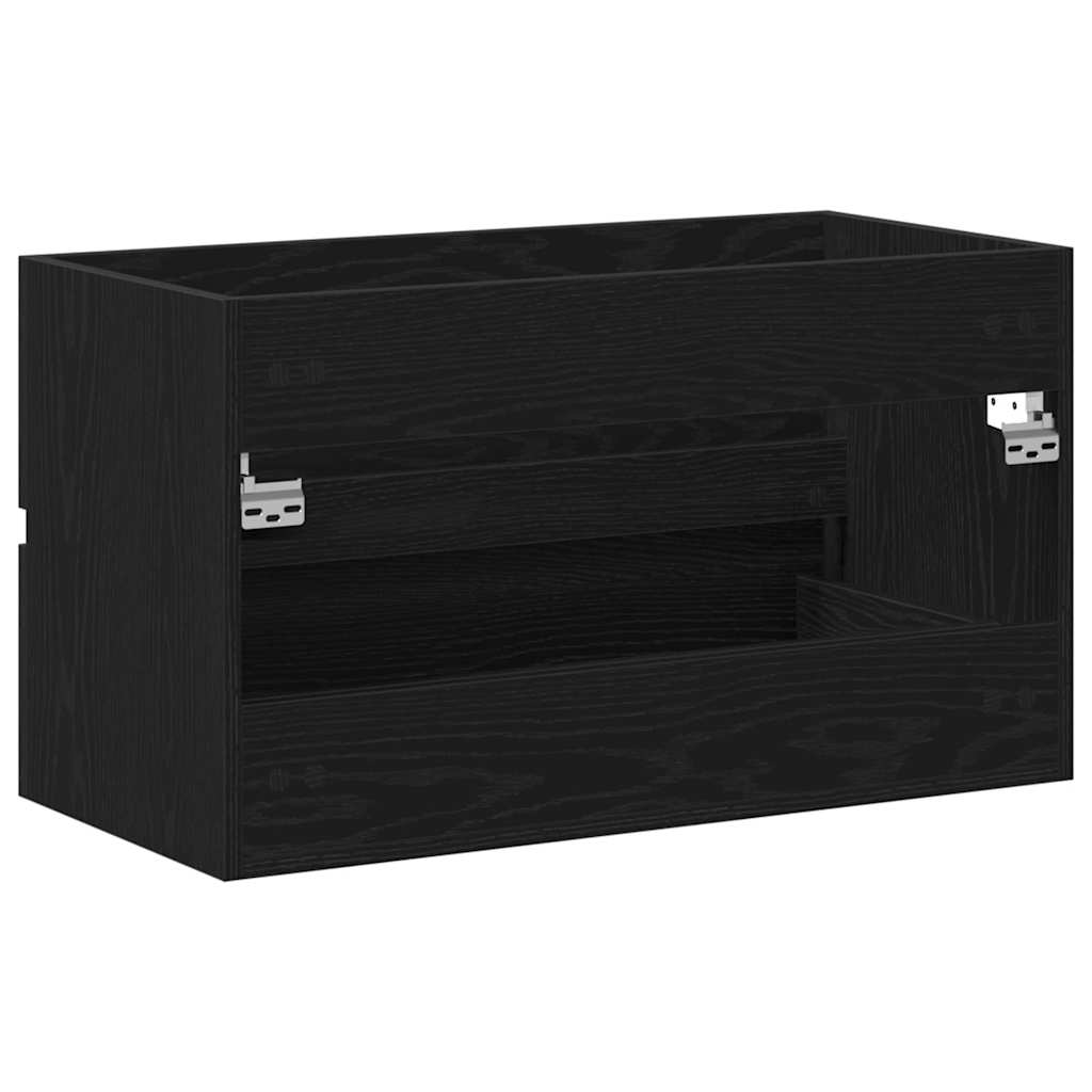 vidaXL Meuble sous-évier Noir chêne 80x38,5x45 cm Bois d'ingénierie