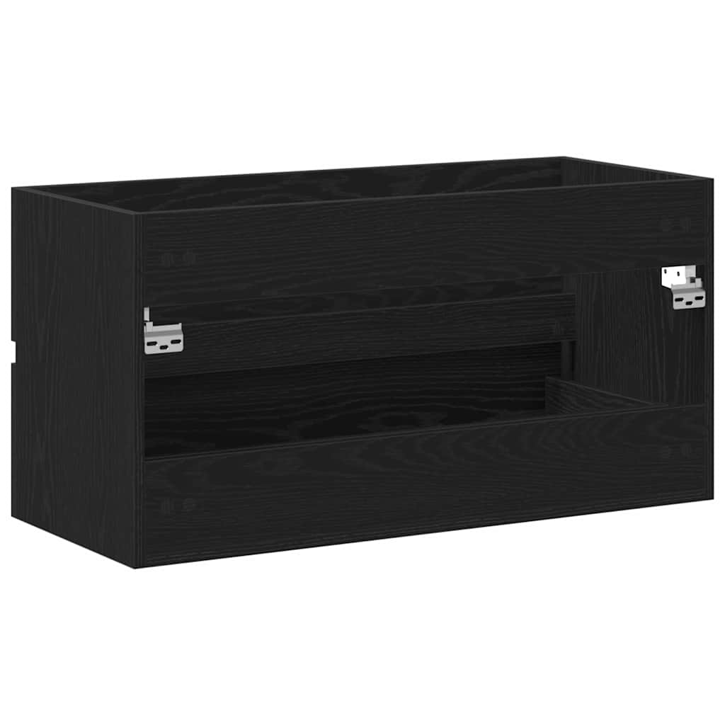 Spülbeckenschrank Schwarz Eiche 90x38,5x45 cm Holzwerkstoff