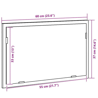 vidaXL Badspiegel mit LED-Leuchten Schwarz Eichen-Optik 60x8,5x37 cm