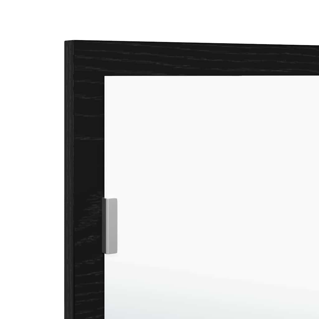 vidaXL LED-Badezimmerspiegel Schwarz Eichen-Optik 100 x 8,5 x 37 cm