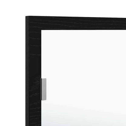 vidaXL LED-Badezimmerspiegel Schwarz Eichen-Optik 100 x 8,5 x 37 cm