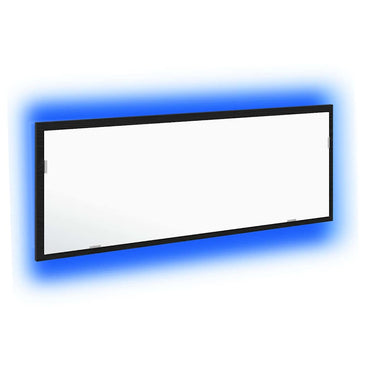 vidaXL LED-Badezimmerspiegel Schwarz Eichen-Optik 100 x 8,5 x 37 cm