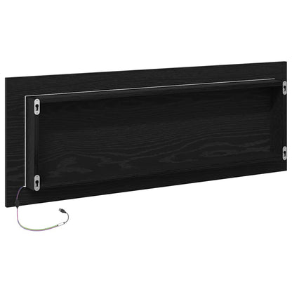 vidaXL LED-Badezimmerspiegel Schwarz Eichen-Optik 100 x 8,5 x 37 cm