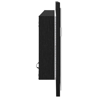 vidaXL LED-Badezimmerspiegel Schwarz Eichen-Optik 100 x 8,5 x 37 cm