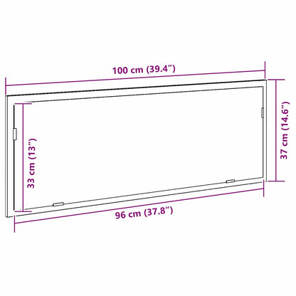 vidaXL LED-Badezimmerspiegel Schwarz Eichen-Optik 100 x 8,5 x 37 cm
