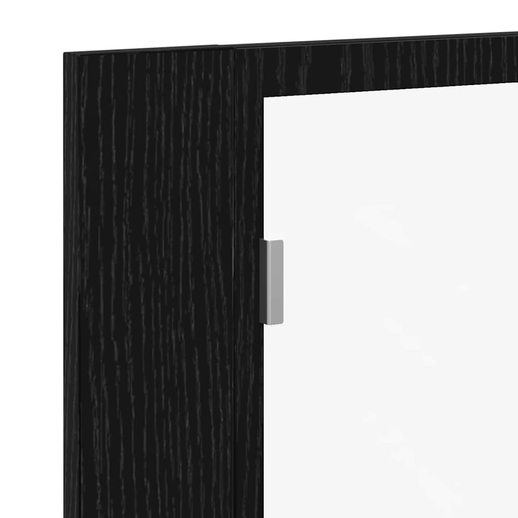 vidaXL Badezimmerspiegelschrank Schwarz Eichen-Optik 60 x 12 x 45 cm