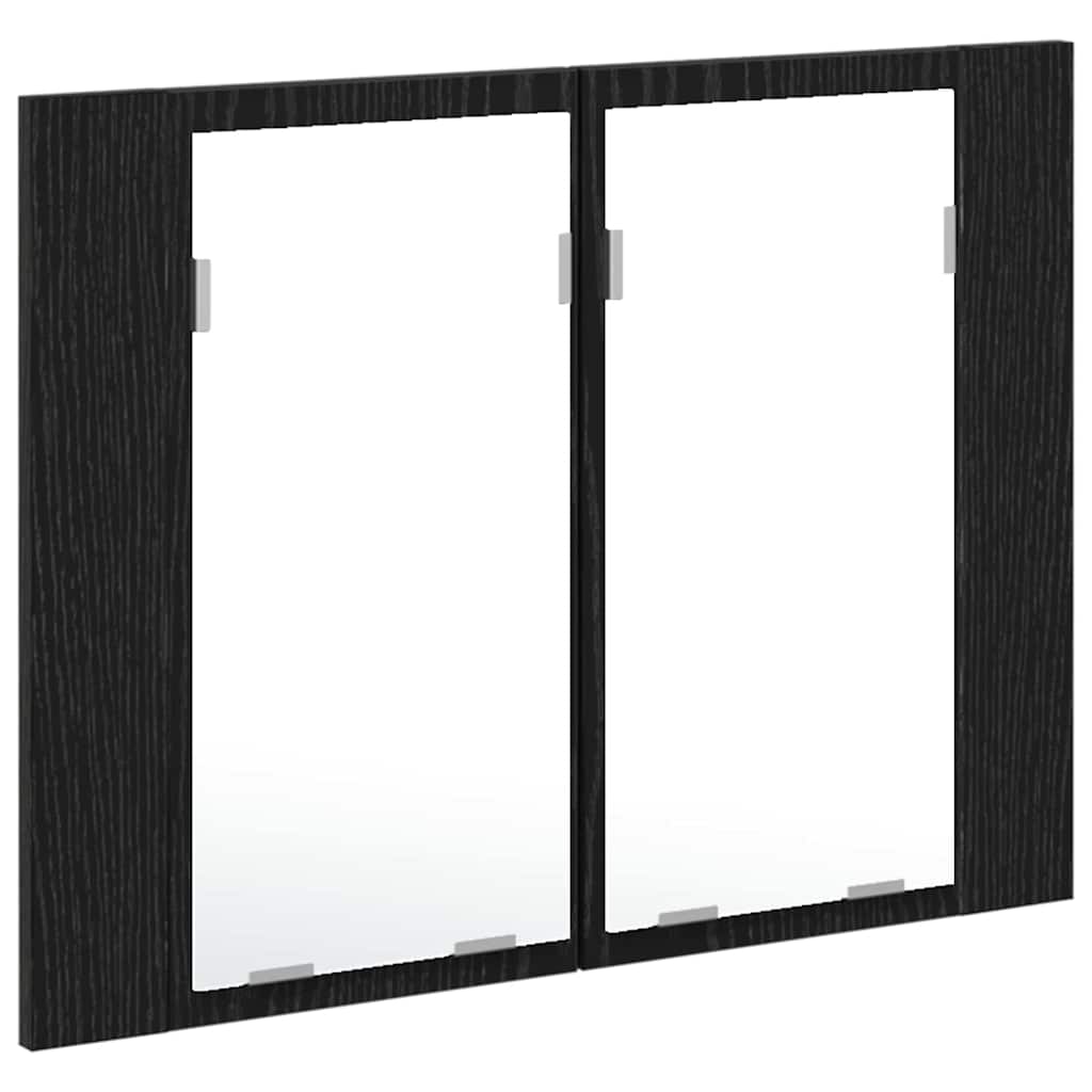 vidaXL Badezimmerspiegelschrank Schwarz Eichen-Optik 60 x 12 x 45 cm