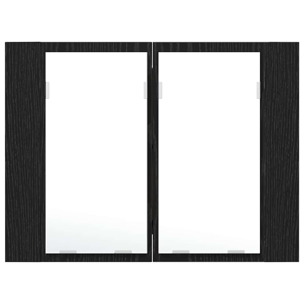 vidaXL Badezimmerspiegelschrank Schwarz Eichen-Optik 60 x 12 x 45 cm