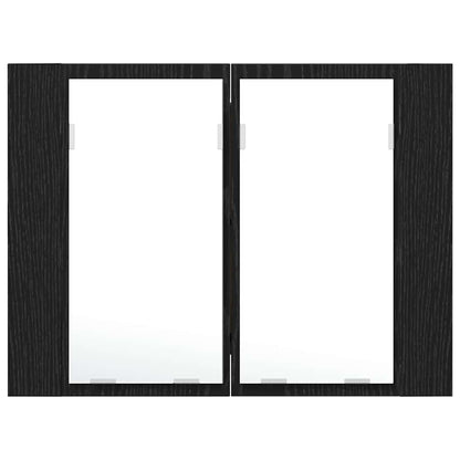 vidaXL Badezimmerspiegelschrank Schwarz Eichen-Optik 60 x 12 x 45 cm