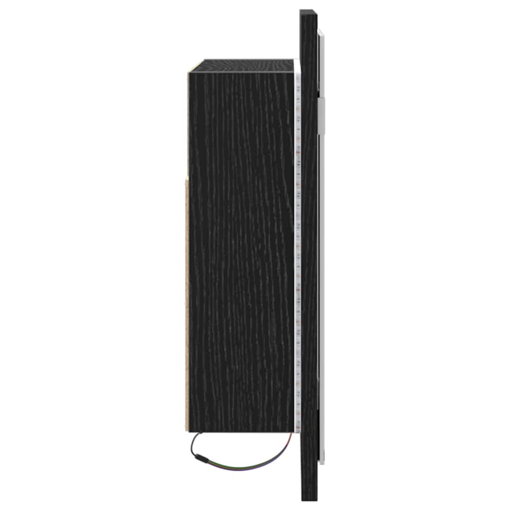vidaXL Badezimmerspiegelschrank Schwarz Eichen-Optik 60 x 12 x 45 cm
