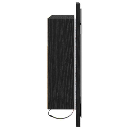 vidaXL Badezimmerspiegelschrank Schwarz Eichen-Optik 60 x 12 x 45 cm