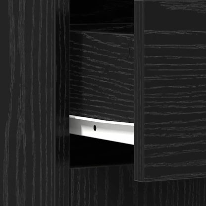 vidaXL Badezimmerschrank mit Tür Schwarz Eichen-Optik 60 x 33 x 80 cm